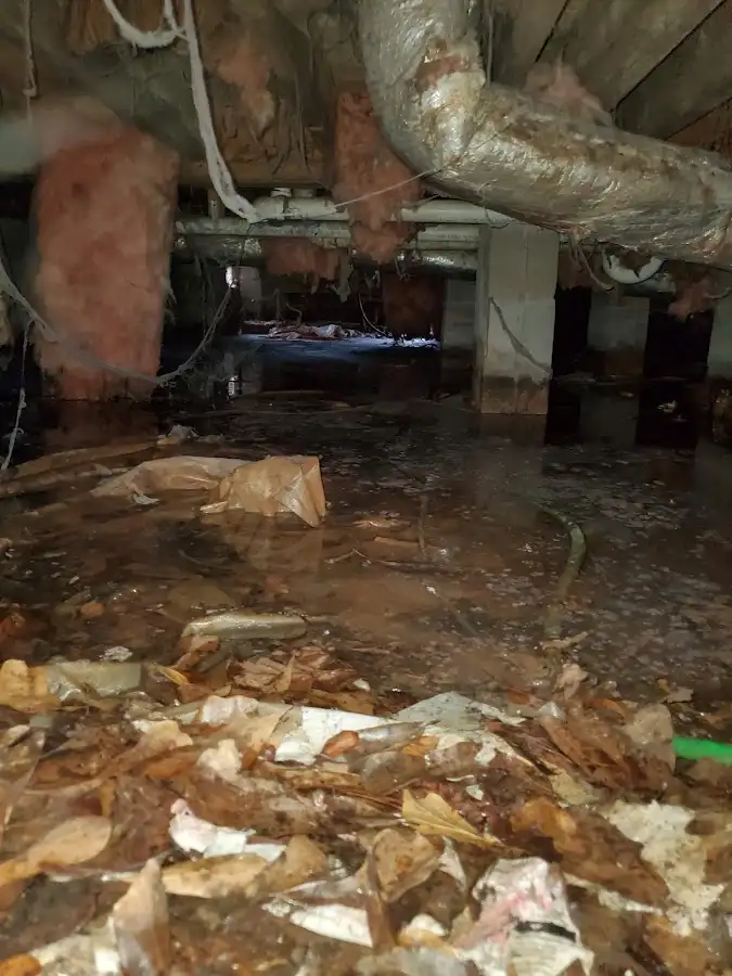 Crawl space flood assessment for Commercial Water Damage Restoration in Jaffrey